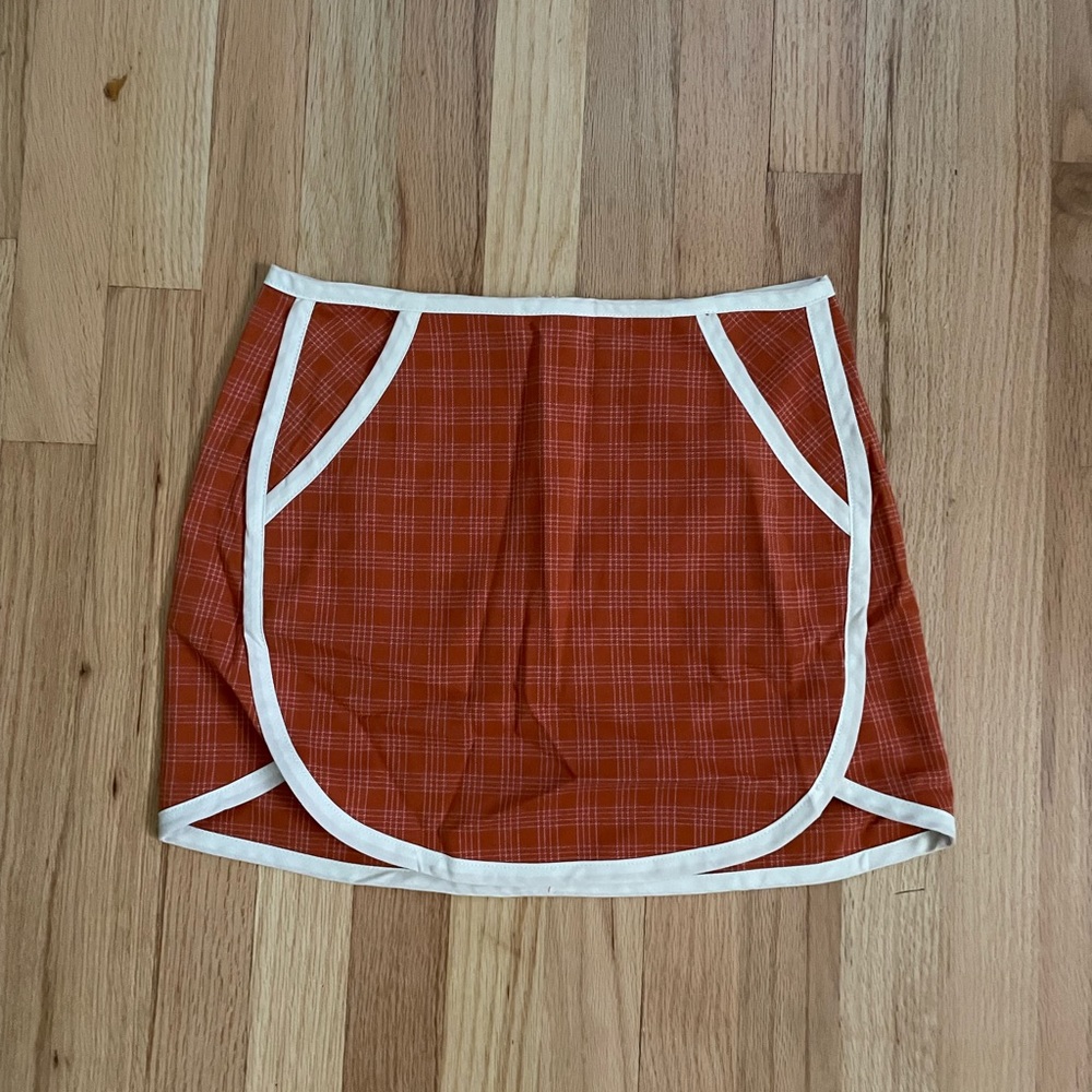 UO Coral Plaid Skirt Size S